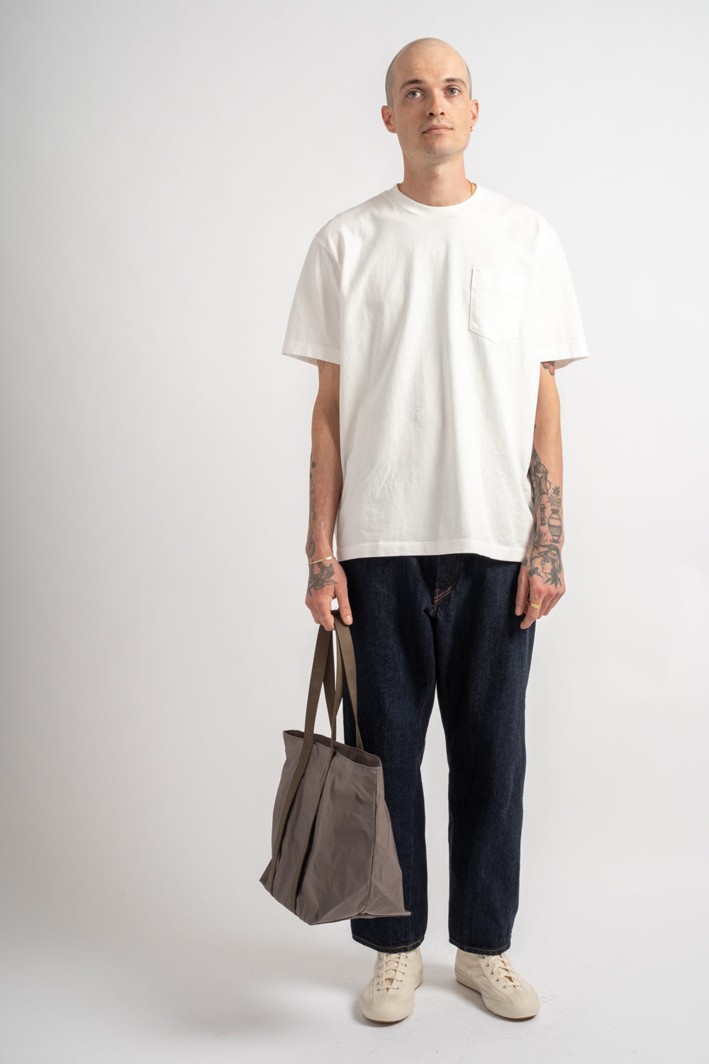 Medium Split Yarn Tote in Grey