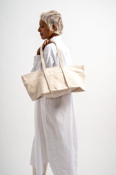 Shallow 6-Pocket Zip Tote