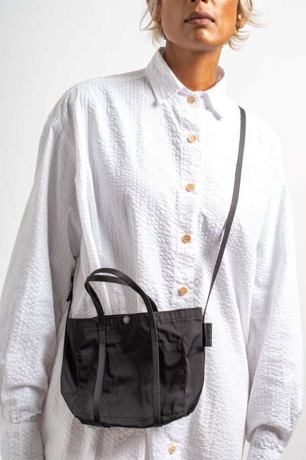 Small Gabardine 2-Way Shoulder Portable Bag in Black