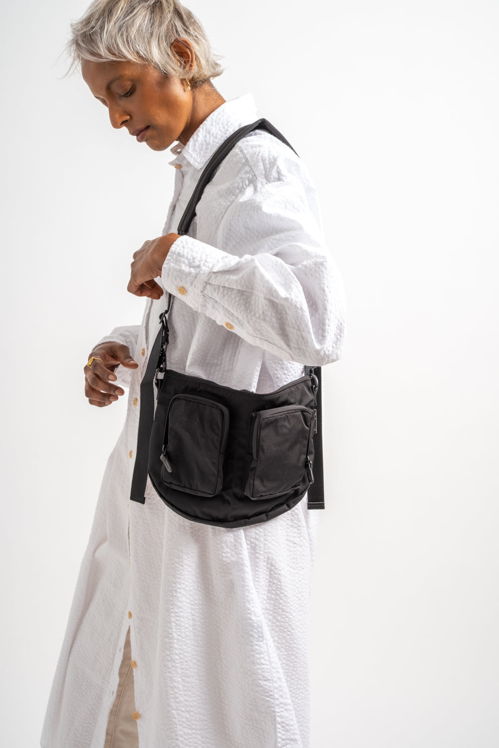 Small Gabardine Bodybag in Black