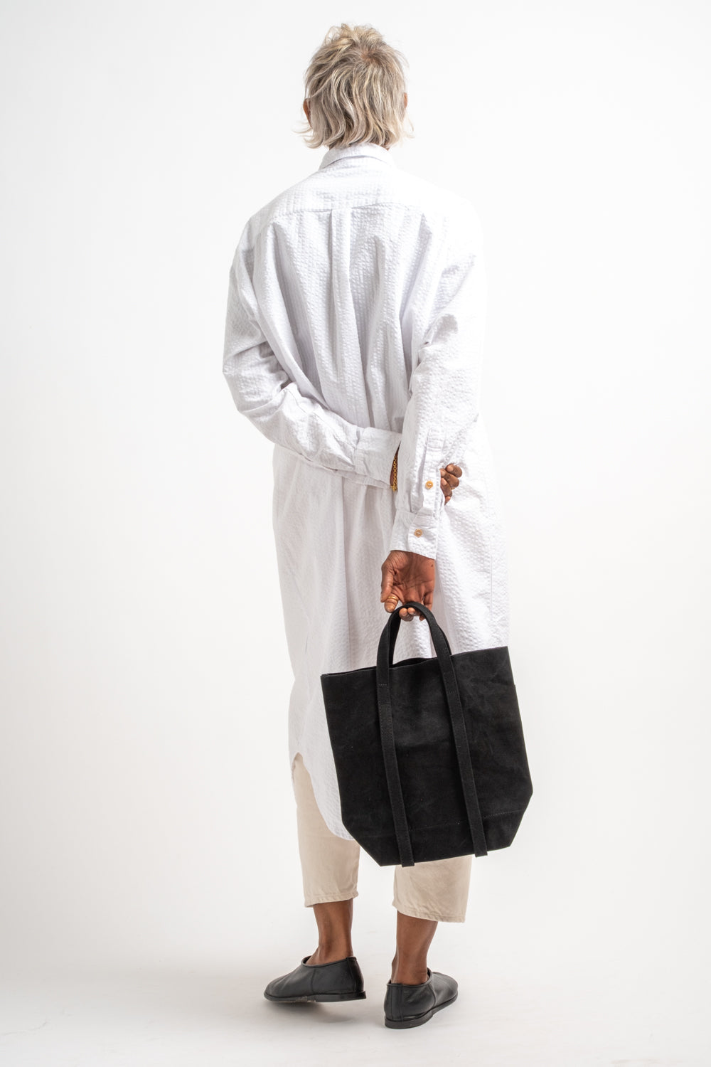 Washed Canvas 6-Pocket Tote in Black