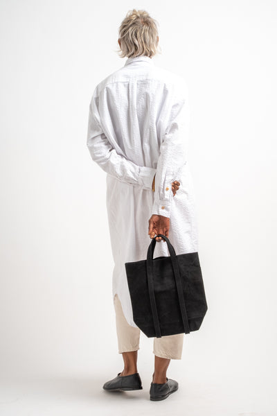 Washed Canvas 6-Pocket Tote in Black