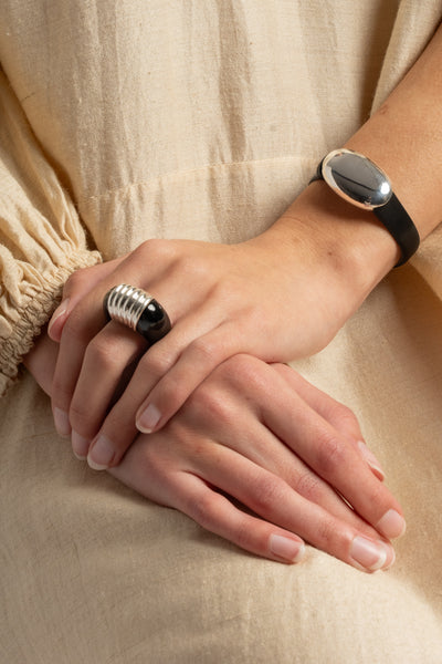Solid Pebble Watch Bracelet in Black