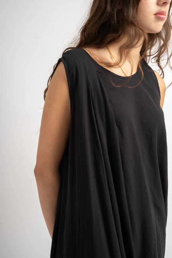 Greek Column Dress in Sumi Black