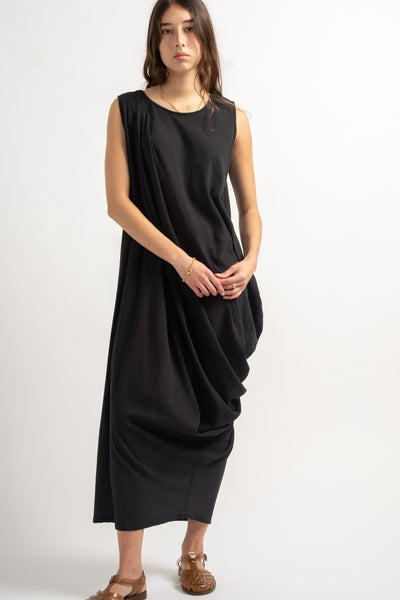 Greek Column Dress in Sumi Black