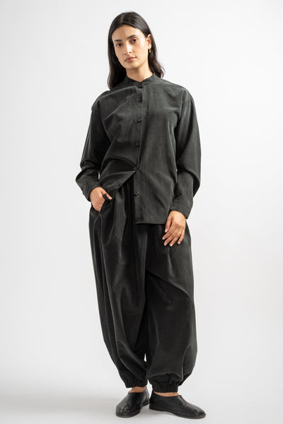 Mao Collar Shirt in Black