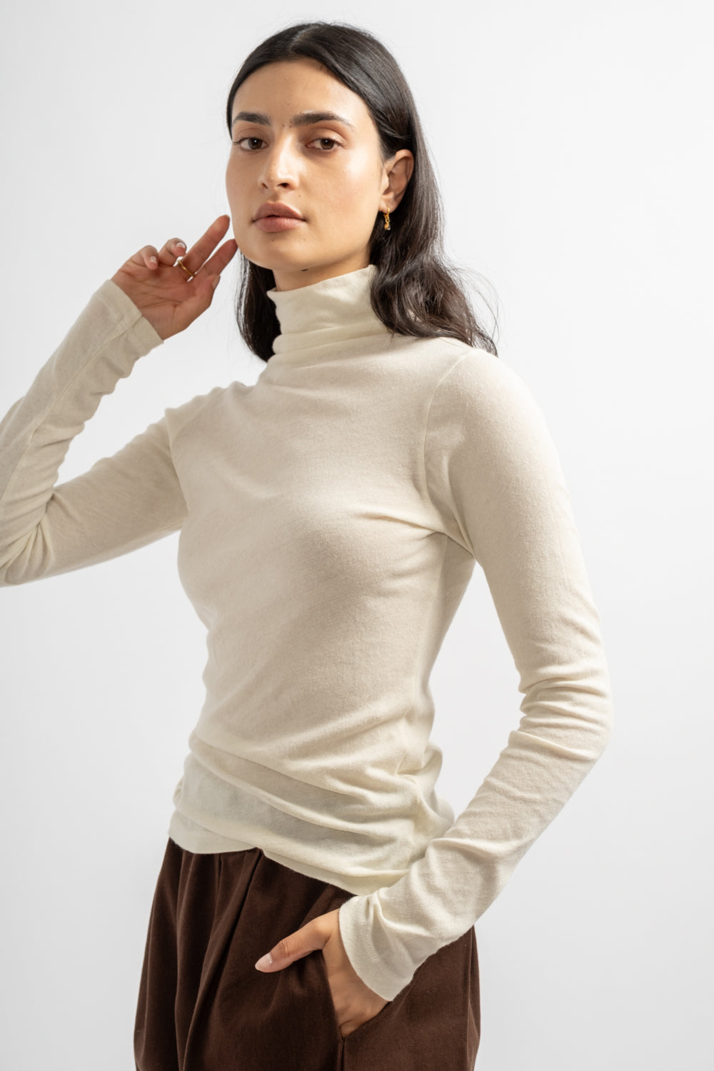 Turtle Neck L/S in Natural