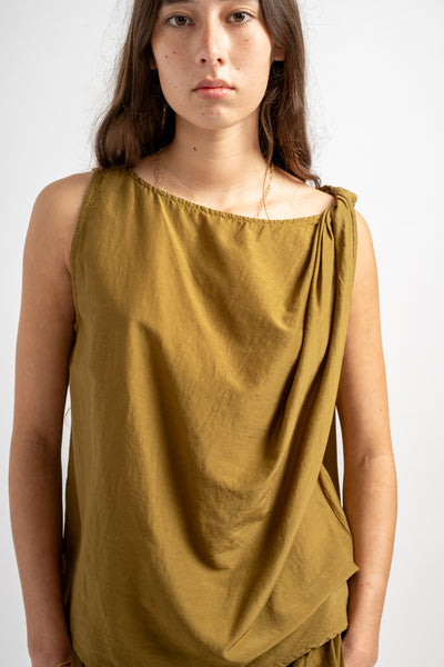 Twisted Tank Top in Dark Olive