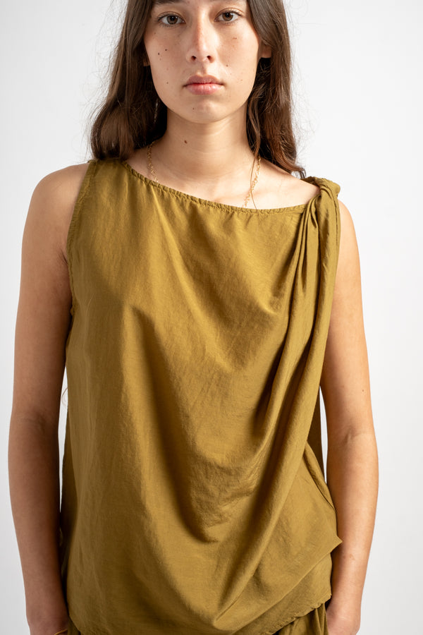 Twisted Tank Top in Dark Olive