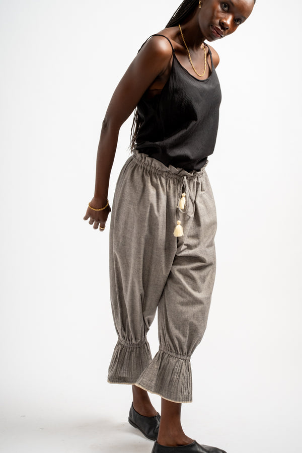 Gather Pants in Grey Mix