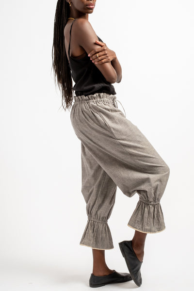 Gather Pants in Grey Mix