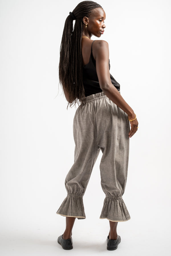 Gather Pants in Grey Mix