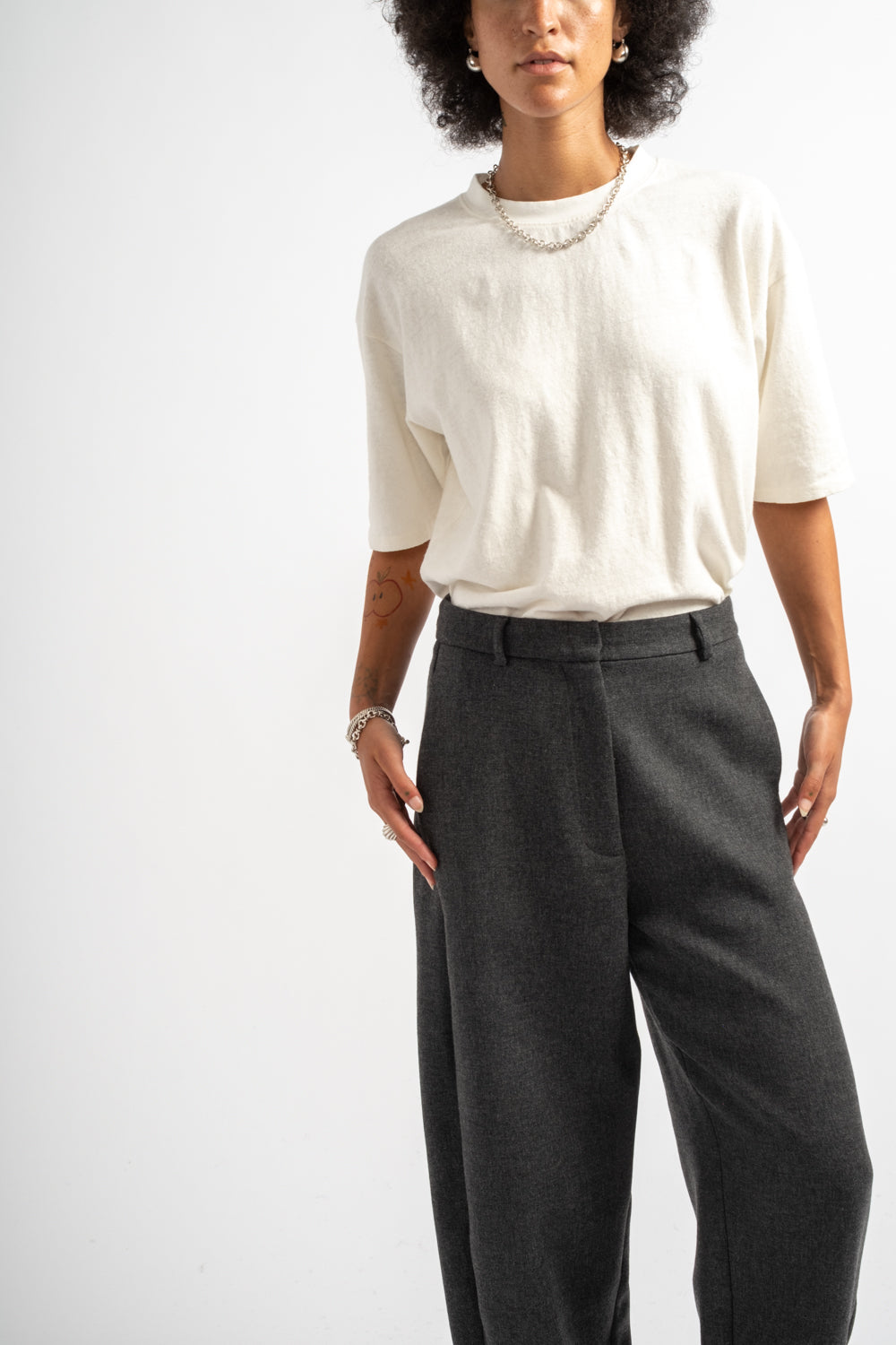 Wool Curved Pants
