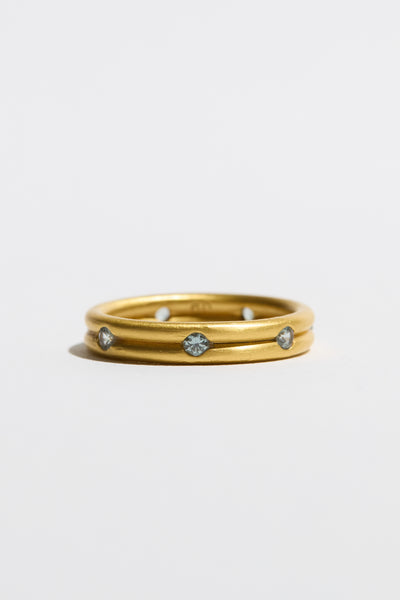 Double Wire Grey Sapphire Band