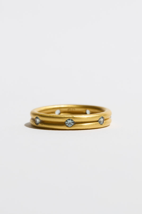 Double Wire Grey Sapphire Band