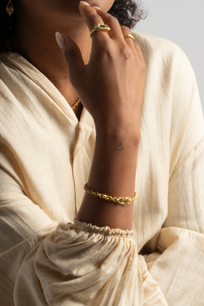 Flat Rolo Chain Bracelet