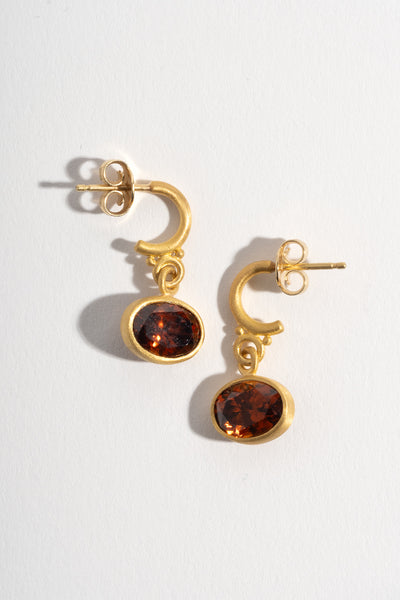 Half Hoop African Zircon Earrings