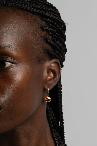 Half Hoop African Zircon Earrings