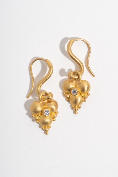 Heart Cluster Diamond Earrings