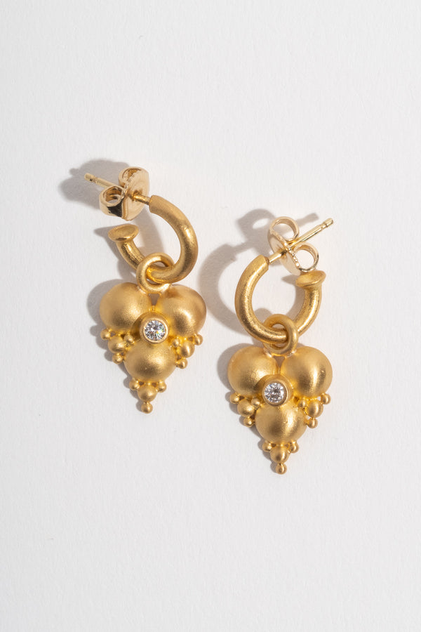 Heart Cluster Diamond Earring