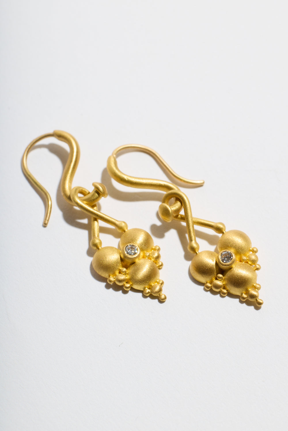 Heart Cluster Twist Top Diamond Earring