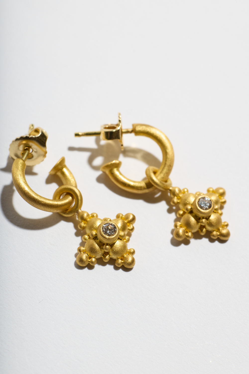 Large Star Hanging Diamond Earrings