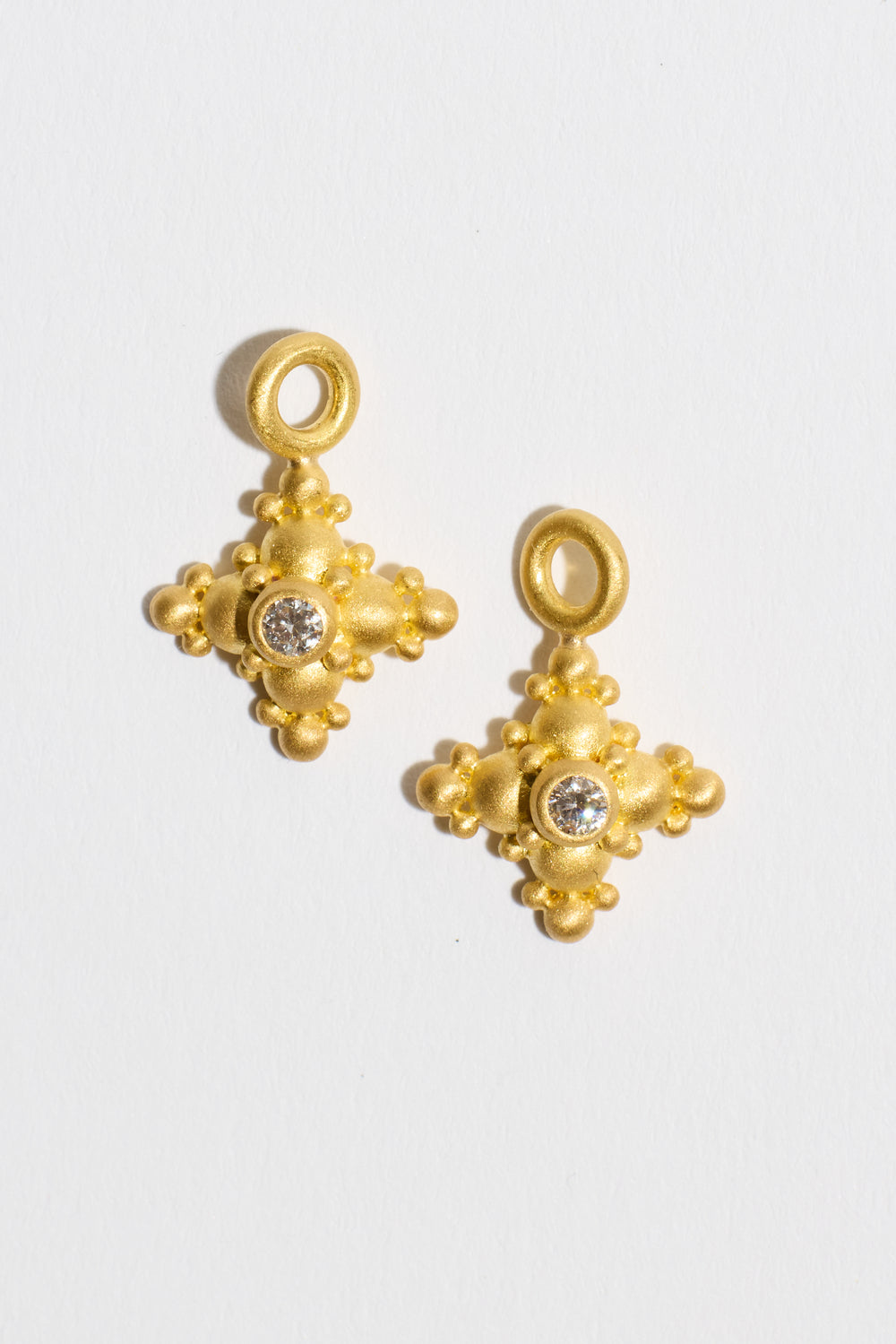 Large Star Hanging Diamond Earrings