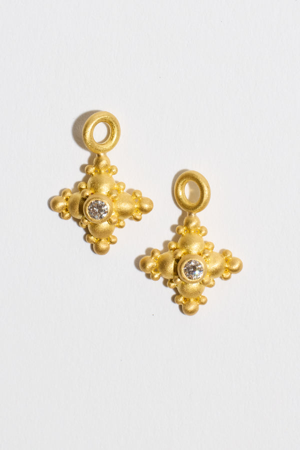 Large Star Hanging Diamond Earrings