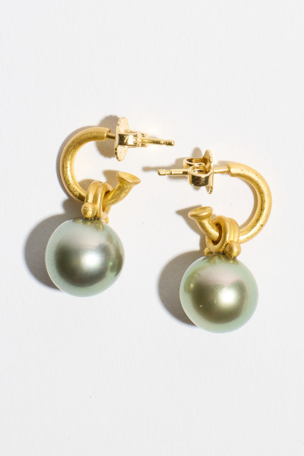 Linked Flawless Tahitian Pearl Earrings