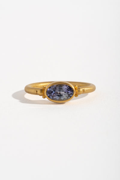 Oval Tanzanite Bezel Ring