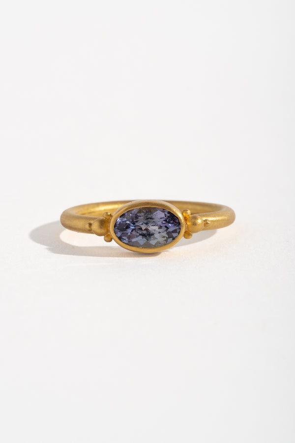 Oval Tanzanite Bezel Ring