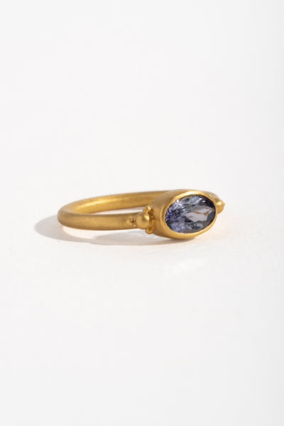 Oval Tanzanite Bezel Ring