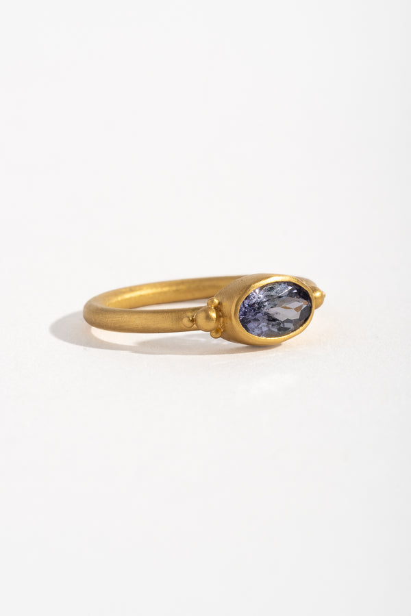 Oval Tanzanite Bezel Ring