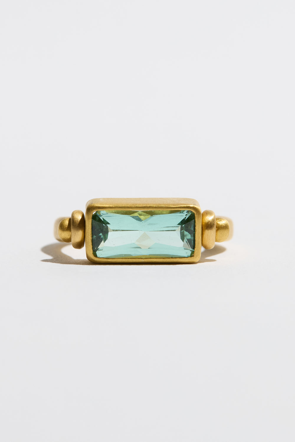 Swivel Ring Emerald Cut Natural Aquamarine