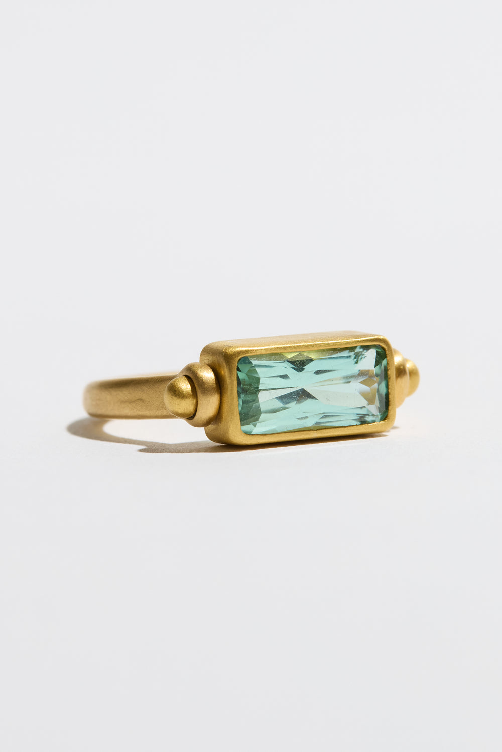 Swivel Ring Emerald Cut Natural Aquamarine
