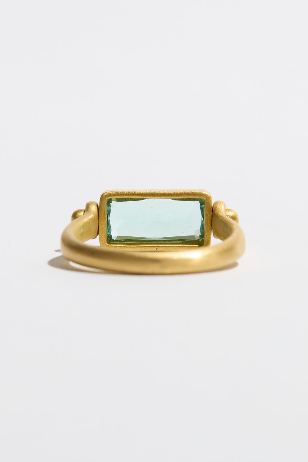 Swivel Ring Emerald Cut Natural Aquamarine