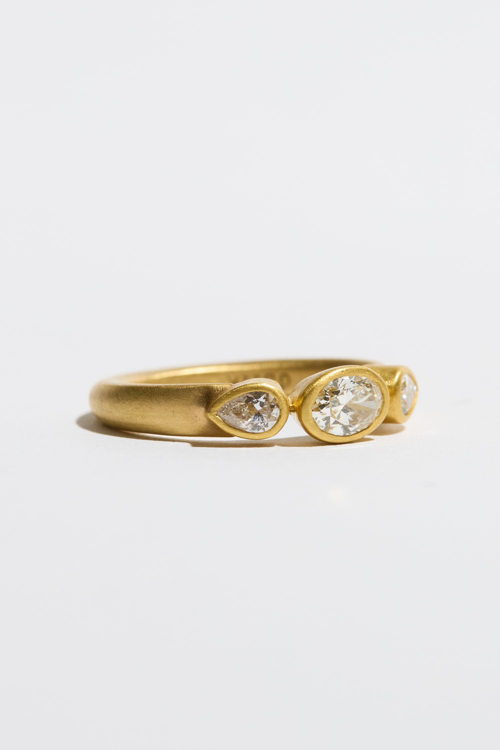 Tapered Bezel White Brilliant Diamond Ring