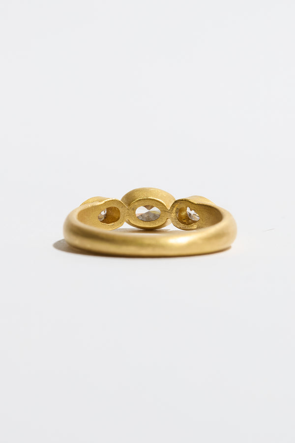 Tapered Bezel White Brilliant Diamond Ring