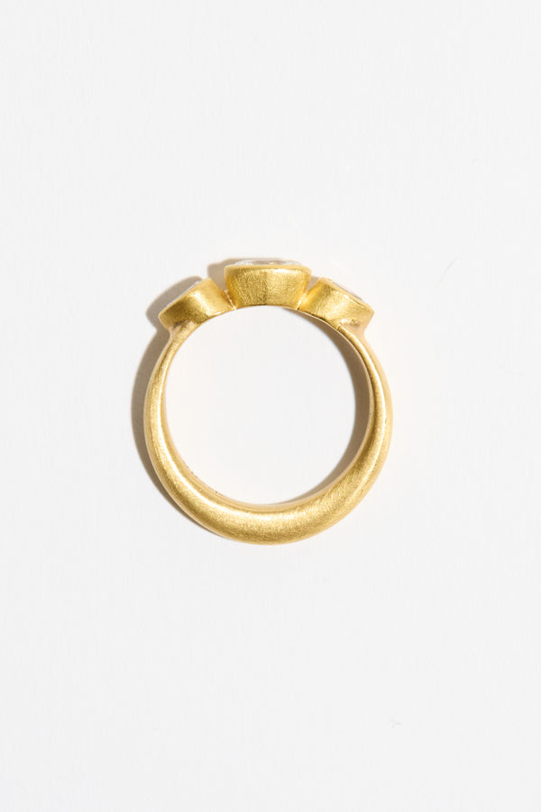 Tapered Bezel White Brilliant Diamond Ring