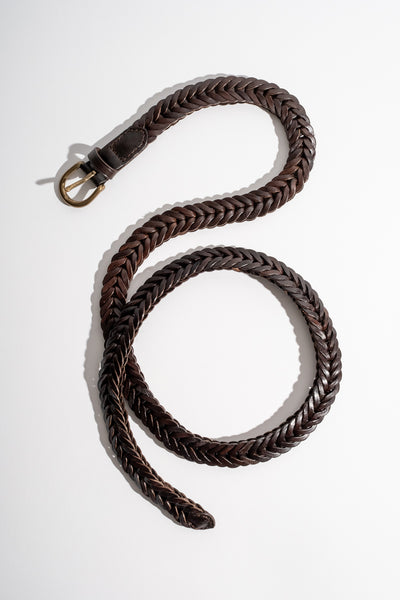 Handwoven Single Link Belt in Brown