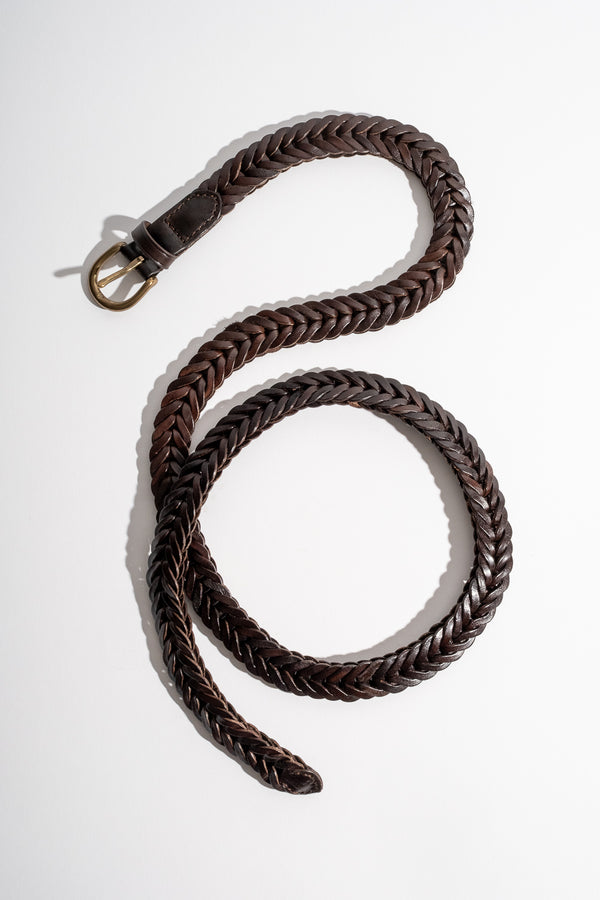 Handwoven Single Link Belt in Brown