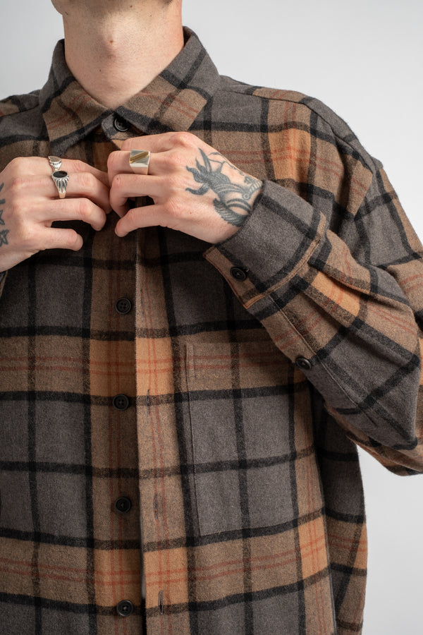 Big Shirt Two Wool/Cashmere Check Black/Grey/Beige