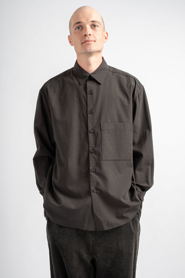 Big Shirt Two Worsted Wool Check Olive/Black