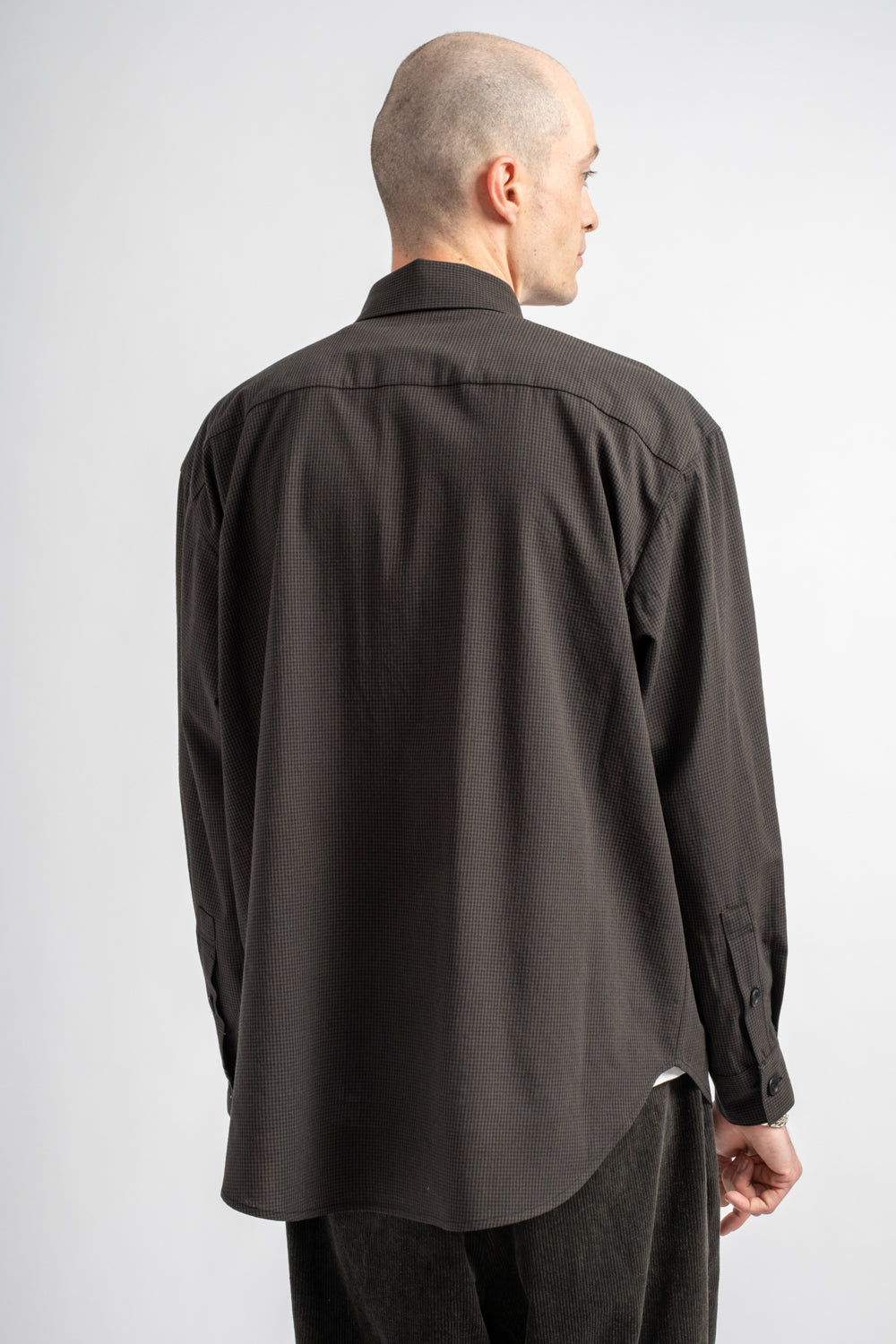 Big Shirt Two Worsted Wool Check Olive/Black