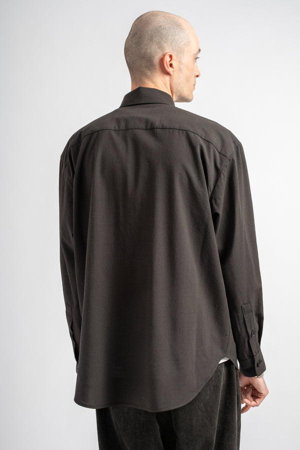 Big Shirt Two Worsted Wool Check Olive/Black