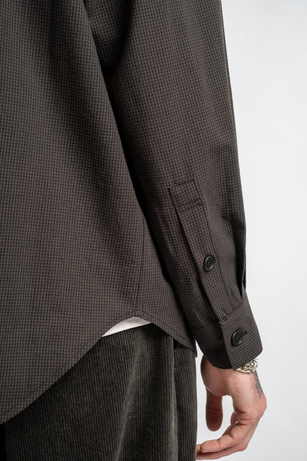 Big Shirt Two Worsted Wool Check Olive/Black