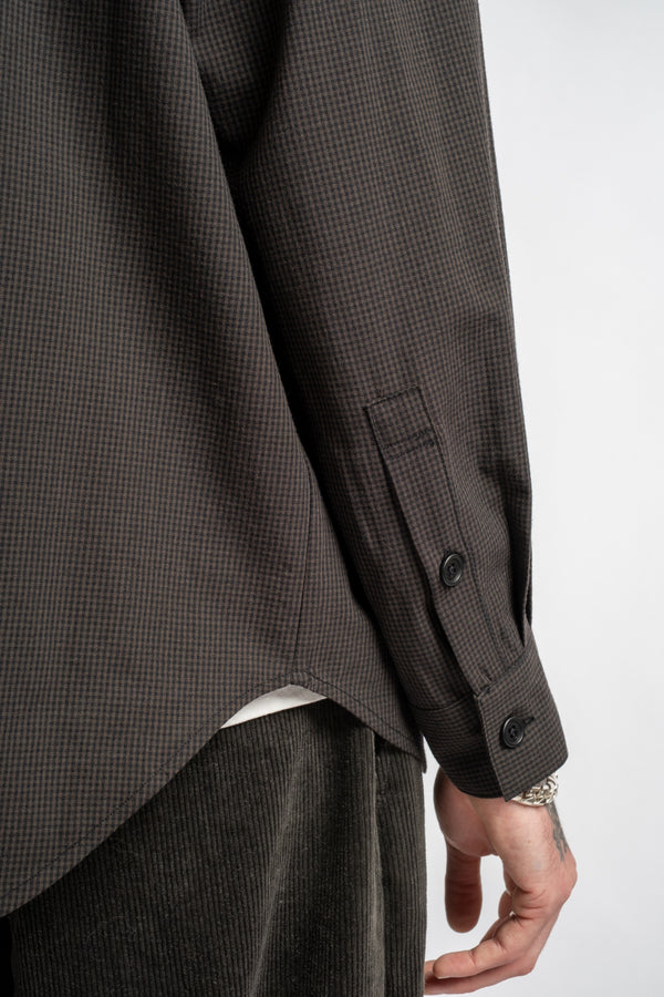Big Shirt Two Worsted Wool Check Olive/Black