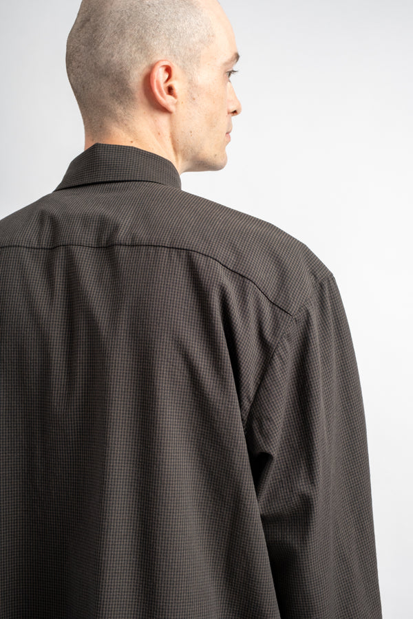 Big Shirt Two Worsted Wool Check Olive/Black