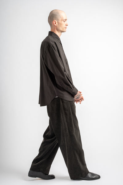 Big Shirt Two Worsted Wool Check Olive/Black