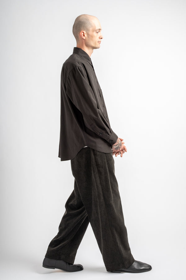 Big Shirt Two Worsted Wool Check Olive/Black